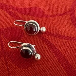 Sterling Silver Garnet Earrings